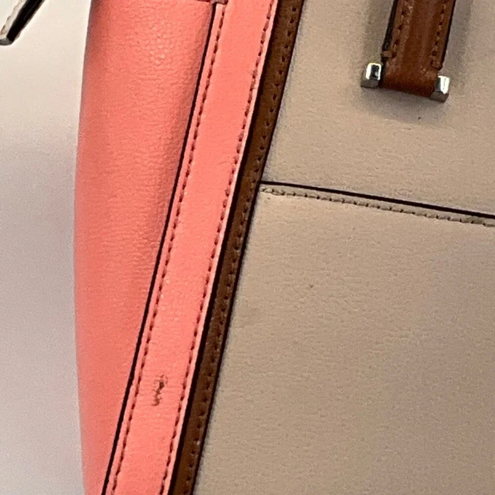 Kate Spade‎ New York Patterson Drive Colorblock Leather Handbag Peach/Tan/Brown
